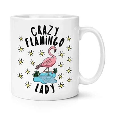 Image of Crazy Flamingo Lady Stars 10oz Mug Cup