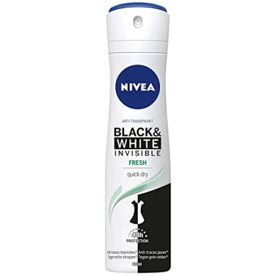 Image of Nivea Fresh Deodorant Invisible For Black and White Spray, 150 g