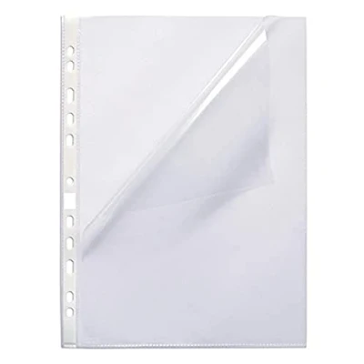 Image of Oxford Pack of 100 A4 Punched Smooth Plastic Sleeves for Heavy Duty Use with Dispenser Box