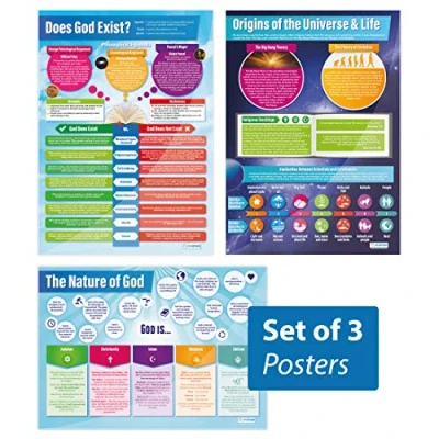 Image of Daydream Education God &amp; Creation Classroom Posters Set of 3 EXTRA LARGE A1 (850mm x 594mm) Laminated Religious Studies Secondary School Wall Charts