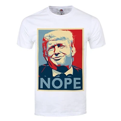 Image of Grindstore Men&#039;s Donald Trump Nope T Shirt White