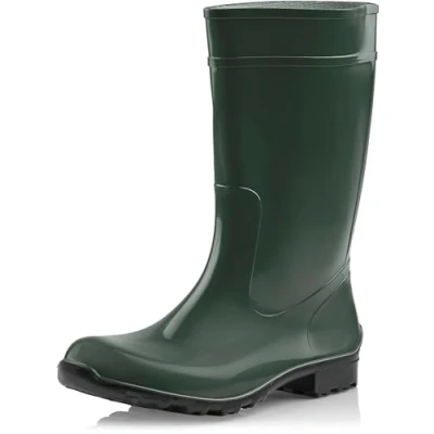 Image of Ladeheid Women&#039;s Ankle Rubber Wellington Boots LA 930 (Dark Green, 5 UK)