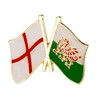 Image of England St George &amp; Wales Friendship National Flag Metal Enamel Pin Badge Lapel