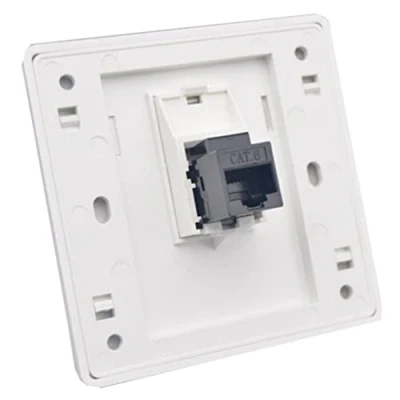 Image of CAT6 Gigabit Network Socket 86x86mm, Ethernet RJ45 LAN Cable Dual Pass Wall Plug, Female To Faceplate Internet Straight Plug Outlet (3 pack x 1)