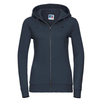 Image of Russell Athletic Womens/Ladies Authentic Full Zip Hoodie (French Navy) Size Small