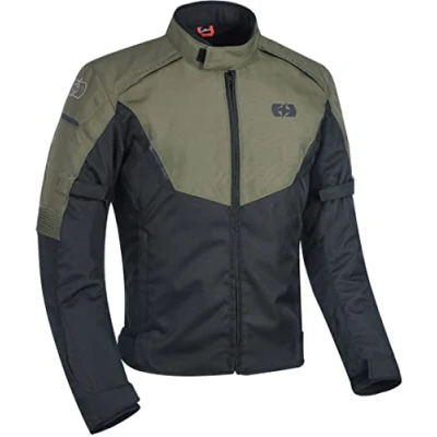Image of Oxford Men&#039;s Delta 1.0 Motorcycle Jacket, Black/Green, XL/44