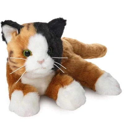Image of Bearington Callie Plush Stuffed Animal Calico Cat, Kitten 15 inch
