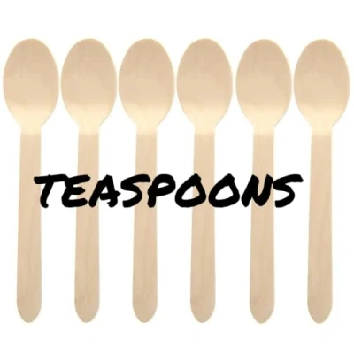 Image of Wooden Cutlery Eco Biodegradable Knives, Forks, Spoons, Teaspoons (Teaspoon, 1000)