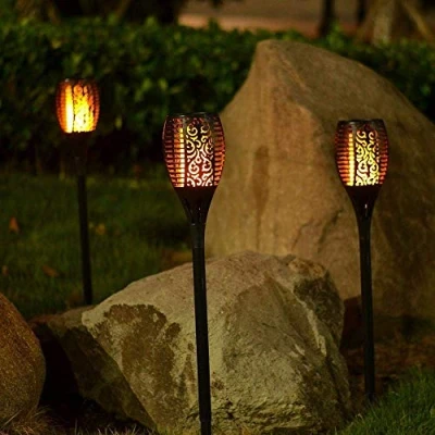 Image of 51 LED Outdoor Garden Solar Torch Light Dancing Flickering Flame Effect Stake Waterproof Landscape Path Lamp (Pack of 4)