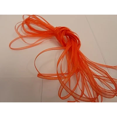 Image of 10 metres of 3mm Sheer Organza Ribbon Pumpkin Dark Orange Double Sided 3 mm