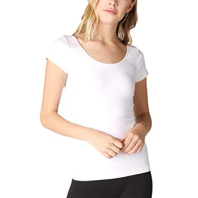 Image of Nikibiki Cap Sleeve Scoop Neck Top 5135 (IVORY, ONE SIZE)