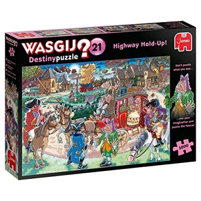 Image of Wasgij Destiny 21, Highway Holdup 1000 Piece Jigsaw Puzzles for Adults Colourful, Challenging &amp; Brainteasing Puzzle the Future 100% Recycled Cardboard 1000pcs Jumbo