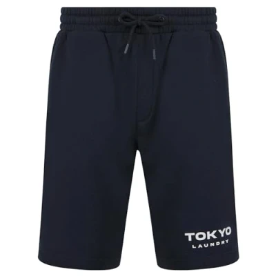 Image of Tokyo Laundry Men&#039;s &#039;Figure&#039; Motif Brushback Fleece Jogger Shorts