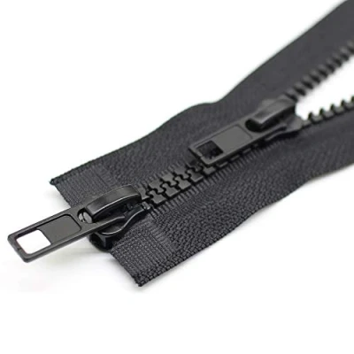 Image of YaHoGa 2PCS 70cm #5 Two Way Separating Jacket Zipper for Sewing Coat Molded Plastic Vislon Zippers Bulk (28&quot; TW Black)