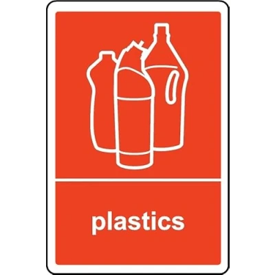 Image of Plastics Recycling Sign Self Adhesive Sticker (200mm x 150mm)