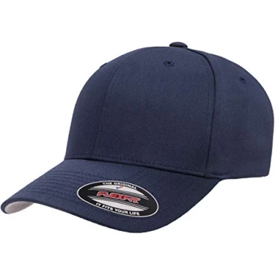 Image of Flexfit Men&#039;s Athletic Baseball Fitted Cap, Navy, XXL