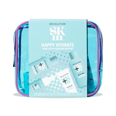 Image of Revolution SKin, Happy Hydrate Starter Kit, Hydrating Skincare Set Includes Cleansing Milk, Essence, Serum &amp; Moisturise, Vegan Cruelty Free, 4 Products Included