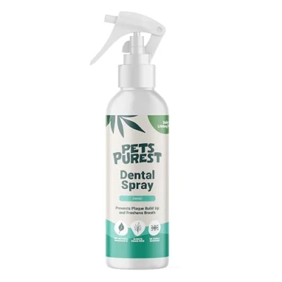 Image of Pets Purest Breath Freshener &amp; Dental Teeth Cleaning Spray 100% Natural Plaque Tartar Remover, Mouthwash Bad Treatment Water Formula for Dogs Cat 250ml