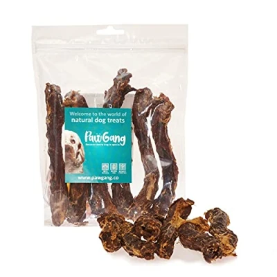 Image of PawGang Duck Neck 200g 100% Natural EU Sourced Treats for Dogs Puppies Young Adult Old Small and Large Tasty Air Dried Chews Snacks Healthy Hypoallergenic Low Fat Grain Free Raw Barf