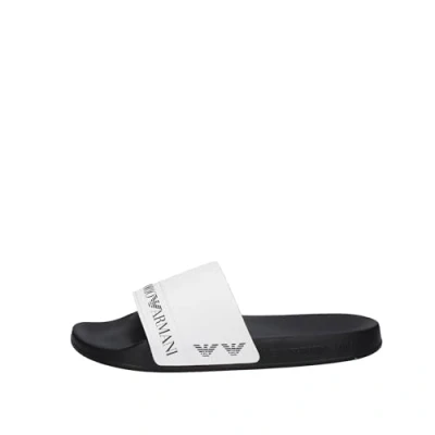 Image of EA7 Emporio Armani Water Sports Unisex Pool slides, Size: 6, Black/white Synthetics