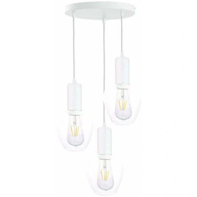 Image of Verre Cluster Pendant Ceiling Light White, 30cm, 3x E27