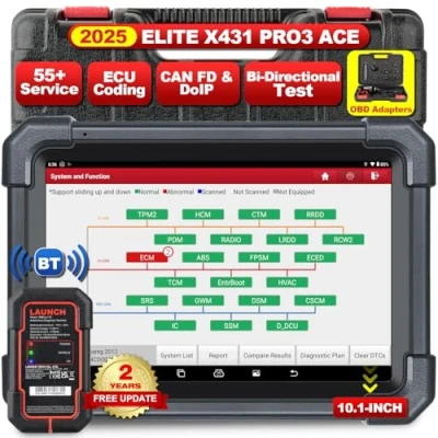 Image of LAUNCH X431 PRO3 ACE Diagnostic Tool with Bluetooth DBS car VII, Topology Mapping, Online Coding, CANFD&amp;DoIP, 39+ Services, AutoAuth FCA SGW, HD Trucks Scan, IMMO, Vehicle Scan