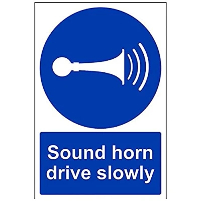 Image of V Safety Sound Your Horn Drive Slowly Sign 200mm x 300mm 1mm Rigid Plastic
