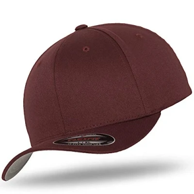 Image of Flexfit Men&#039;s Athletic Baseball Fitted Cap, Maroon, XL XXL