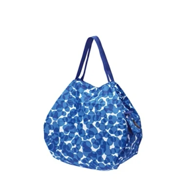 Image of Shupatto Japanese Compact Foldable Shopping Bag Size M UMI (Ocean), Blue, 32 x cm, Contemporary