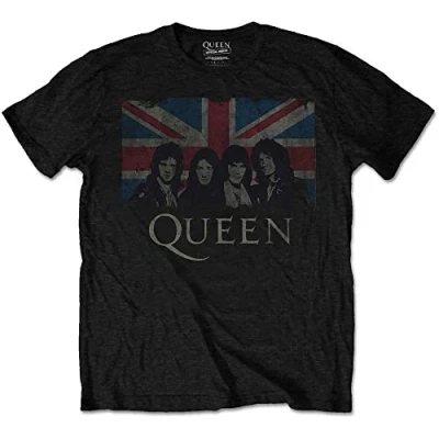 Image of Queen &#039;Union Jack&#039; (Black) T Shirt (medium)