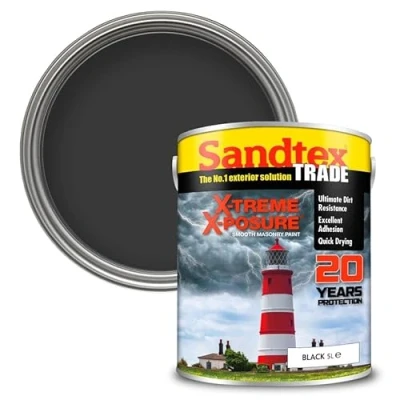 Image of WALLPAPER EMPIRE SANDTEX TRADE X TREME 20 YEAR PROTECTION BLACK EXTERIOR MASONRY PAINT