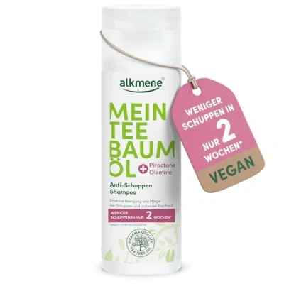 Image of alkmene My Tea Tree Oil Anti Dandruff Shampoo 3 x 200 ml Less in 2 Weeks Natural Oil, Vegan &amp; Climate Neutral Against Itchy Scalp