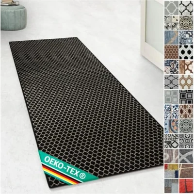 Image of Design Carpet Runner Rug Floor Mat, Non Slip Mat for Kitchen Hallway Living Room Bedroom Vintage Ornament Classic Modern (80 x 150 cm, Dundalk)