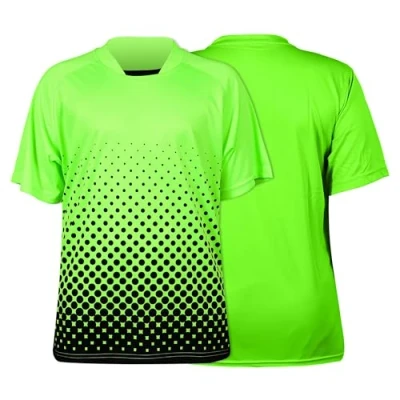 Image of Ventura Short Sleeve Goalkeeper Goalie Jersey Moisture Wicking, Lightweight, and Sublimated Design for Soccer Keepers Both Youth Adults Neon Green/Black, Size Adult Large