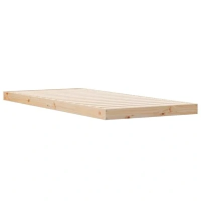 Image of vidaXL floor bed frame 90x210 cm solid wood pine minimalist rectangular platform for single sleepers bedroom decor durable stylish