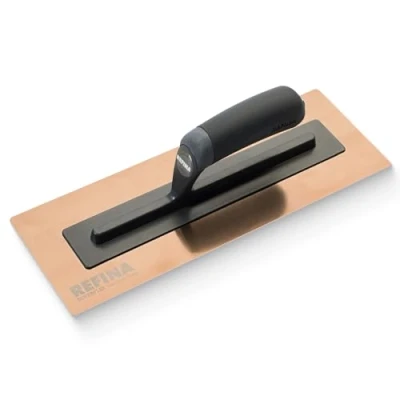 Image of REFINA SUPERFLEX 3 Plastering Trowel 14 x 5&quot; (360 125mm) Flexible 0.5mm Rose Gold Stainless Steel Blade for Finishing Walls &amp; Ceilings Lightweight Tools Construction