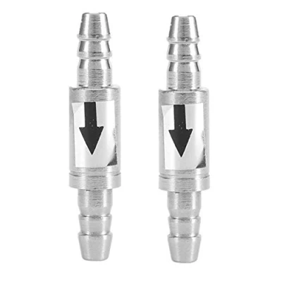 Image of Nikou Check Valve, 2Pcs Stainless Steel One Way Air Valve for Anti Backflow Non Return CO2 Line Tubing Regulator Diffuser in Aquarium System Fish Tank Accessories