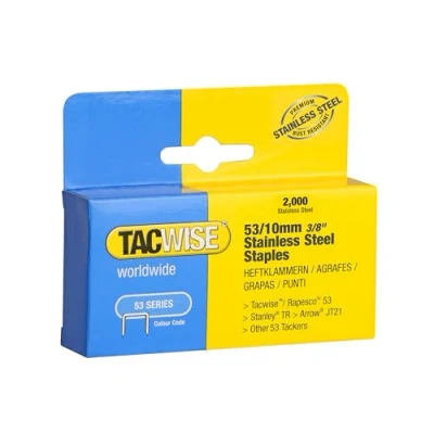 Image of Tacwise 1270 Type 53 / 10 mm Stainless Steel Staples, Pack of 2000