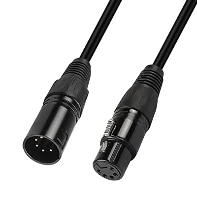 Image of MEIRIYFA 5 Pin XLR DMX Adapter Cable, Male to Female Patch Cable Balanced Microphone Black, 1M
