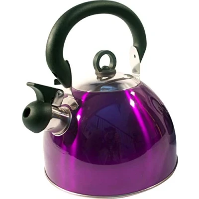 Image of Purple Stainless Steel Whistling Kettle 2.5L Stove Top Hob Kitchenware Camping