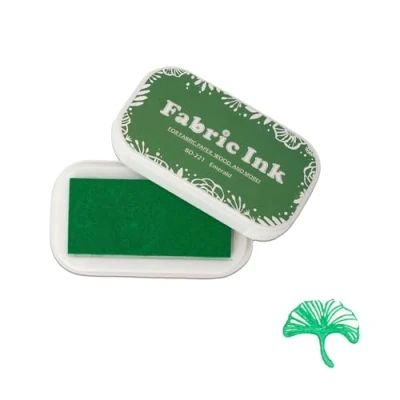 Image of Sicheii Ink Pads for Rubber Stamps, Stamp Pad Fabric Wood Paper Stamping, Washable Fingerprint Thumbprint Pad, Craft Stamps Partner DIY Color (Green)
