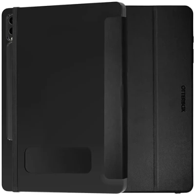 Image of OtterBox React Folio Case for Samsung Galaxy Tab S9+ / S10+, Shockproof, Drop proof, Ultra Slim Protective Case, Tested to Military Standard, Black, Non Retail Packaging