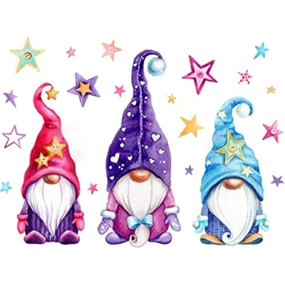 Image of 5D DIY Diamond Painting Kits, Art Gnomes, Paintings Kits for Adults, Paint by Numbers, Crystal Rhinestone Embroidery Home Wall Deco(30x40cm) (Colorful Stars)