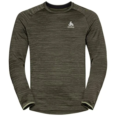 Image of Odlo Men Running top RUN EASY WARM, blue wing teal melange, S