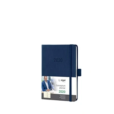 Image of SIGEL C2063 Weekly diary 2020, approx. A6, hardcover, dark blue Conceptum