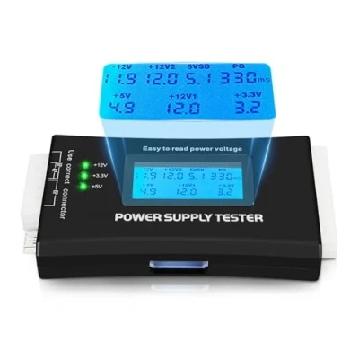 Image of 20/24 4/6/8 Pin Computer PC Power Supply Tester with LCD Display for ATX, ITX, BTX, PCI E, SATA