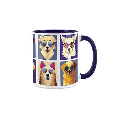 Image of Purely Home Cool Pets Retrievers Mug Navy Blue Coffee/Tea Gift 11oz
