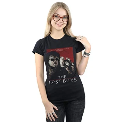 Image of Absolute Cult The Lost Boys Women&#039;s Distressed Poster T Shirt Black Large