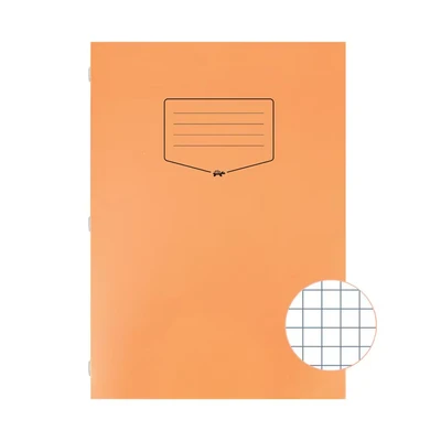 Image of Silvine Tough Shell Exercise Book A4 7mm Squares Orange (25 Pack)
