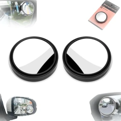 Image of Reversing Auxiliary Blind Spot Mirrors, Mirrors 2 Pack, Car Mirror Blindspot Mirror, HD Adjustable (Black)